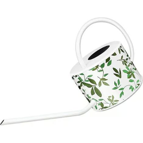 Arrosoir décoratif à motif de feuilles en acier galvanisé pour plantes d'intérieur, 1,2 litre (1/5)
