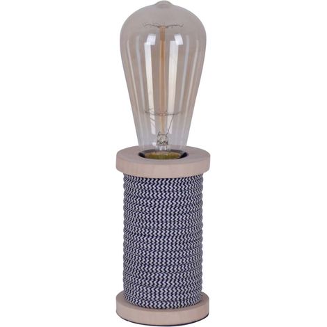 Tischlampe Tischleuchte Wohnzimmerlampe Retro Beistelllampe E27 schwarz H 12 cm (1/4)