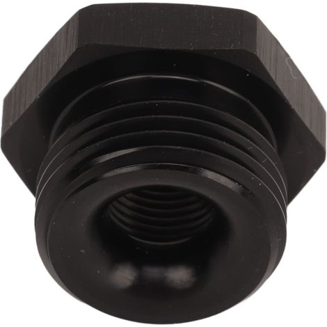 Écrou hexagonal avec joint torique 8AN, filetage interne NPT 1/8in, aluminium noir, tête hexagonale pour véhicule (1/5)