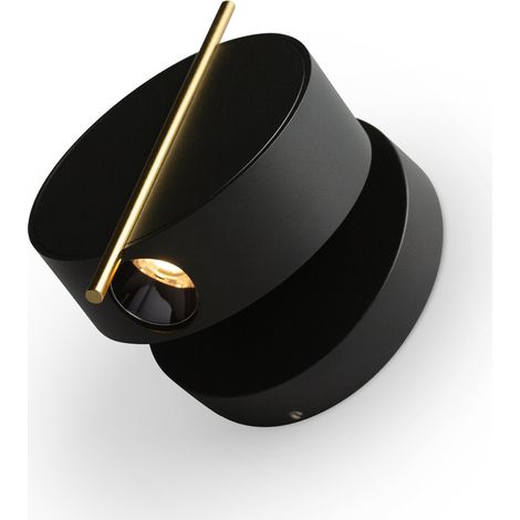 Maytoni Nuance Lampada da parete moderna a LED integrata nera e ottone 3000K 200lm (1/5)