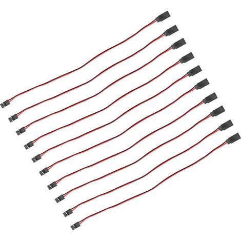 10er-Pack Servo-Verlängerungskabel, 3-polig, 300 mm Stecker/Buchse, Anschlusskabel für Modellautos, Messingkern, funkferngesteuert kompatibel (1/5)