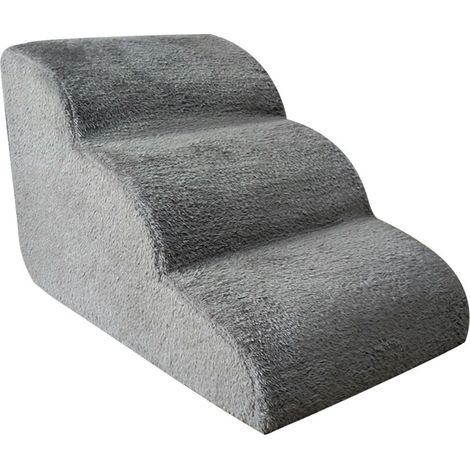 Escalier Pour Chien - 3 Marches - Surface Antidérapante En Polyester - Démontable Et Lavable En Machine - Pour Lit Ou Canapé (1/5)