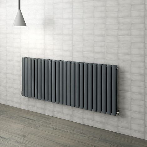 Oval Column Radiator 600x1416mm Anthracite Horizontal Radiator Double Modern Central Heating Radiators (1/5)