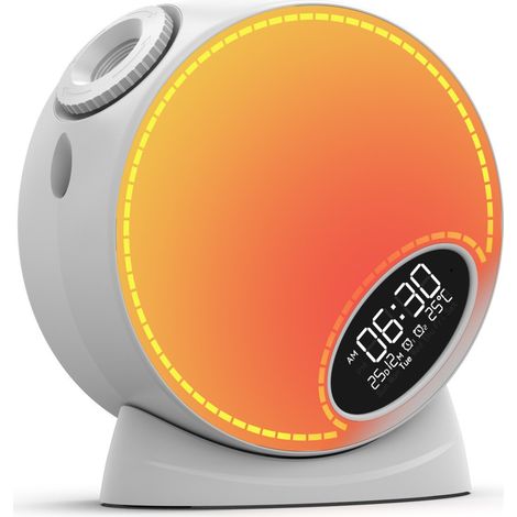 Planetariumsprojektor – Nachtlicht, Sternenprojektor mit Uhranzeige, Bluetooth-Funktion und 15 Arten von schlafförderndem weißen Rauschen. (1/5)