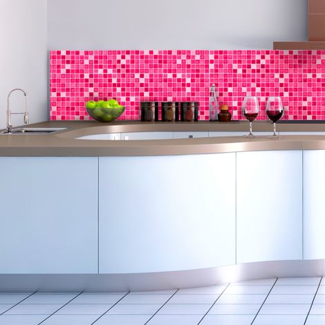 Sticker Mural Carrelage adhésif Cuisine Salle de Bain - 9 STICKERS CARRELAGES AZULEJOS MOSAÏQUES NUANCE DE ROSE - 9stickers10x10cm (1/4)