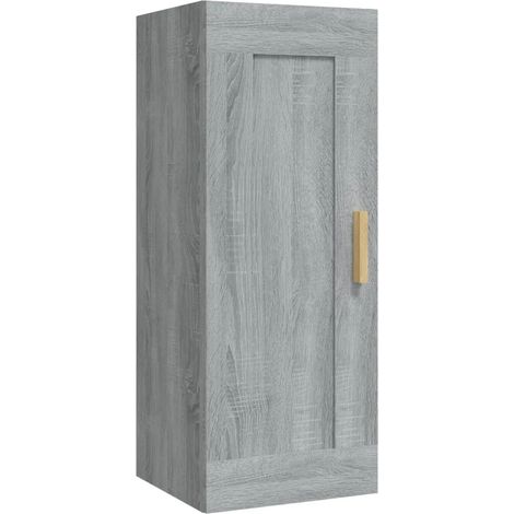 Armadio da parete per archiviazione moderno a muro 35 x 34 x 90 cm in legno multistrato grigio 020048330