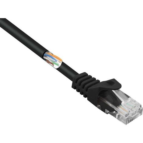 RF-5044016 RJ45 Câble réseau, câble patch CAT 5e U/UTP 10.00 m noir avec cliquet d'encastrement 1 pc(s) S557762 (1/4)