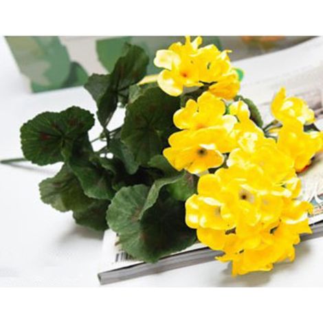 Geraniums Artificiels - 36 cm - Résistants Aux UV - Pour Extérieur Jardin Décoration Intérieure - 1 Bouquet De 5 Branches