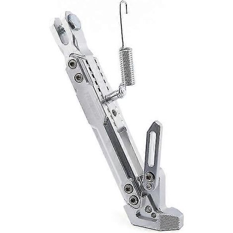 CNC-gefräster, verstellbarer Seitenständer aus Aluminiumlegierung für Motorräder, Roller, Elektro-Dirtbikes und Pitbikes – Silber