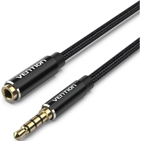 Vention Cable Stereo BHCBG/ 3.5 Male Jack -- Jack 3.5 Female/ 1.5m/ Black