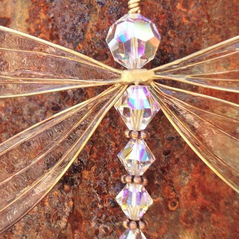 Attrape-soleil en cristal libellule, à suspendre, pour jardin, mariage ou décoration de voiture. (1/5)