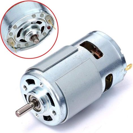 Moteur CC haute puissance 12-24 V, 775, à couple élevé, roulements à billes, faible niveau sonore. (1/5)