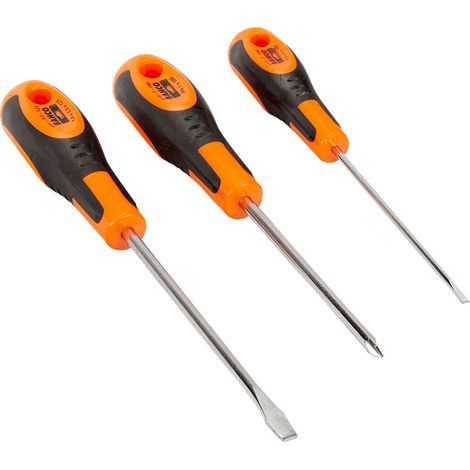 BAHCO - Jeu de tournevis vis à fente/Phillips avec poignée en caoutchouc - 3 pcs (1/2)