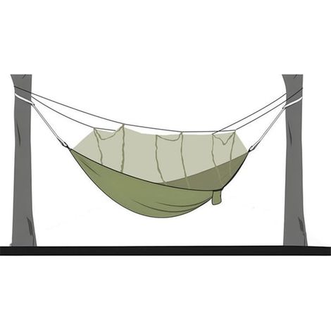 Hamac suspendu pour le camping, moustiquaire incluse, dimensions déplié : 260 x 140 cm (1/5)