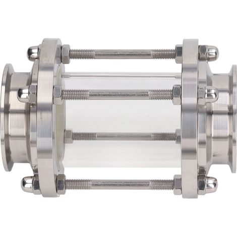 Verre de contrôle en ligne en acier inoxydable, passage droit avec raccord à collier pour huile et air, 63 mm (2,48 pouces) (1/5)