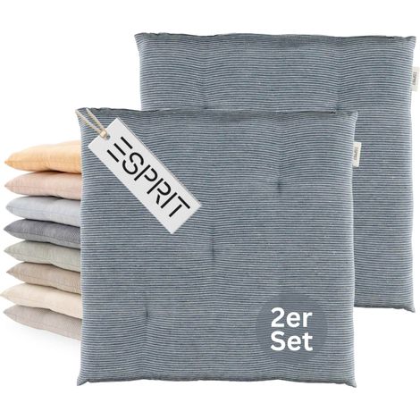 ESPRIT Sitzkissen NEEDLESTRIPE - 2er Set 40x40 cm, Blau
