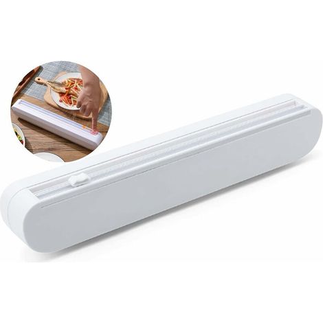 VURAHOME - Distributeur de Film Étirable à Ventouse, Dérouleur Coupe-Film Papier, Coupe-Film en Plastique Réutilisable pour Film Alimentaire, Feuille d'Étain, Cuisine à Domicile, Restaurant, Sans BPA (1/5)