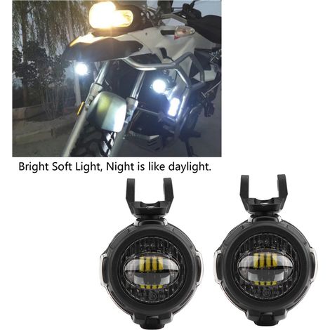 Phare LED moto avec support pour BMW F800GS R1200GS ADV 2014-2017, projecteur antibrouillard avant
