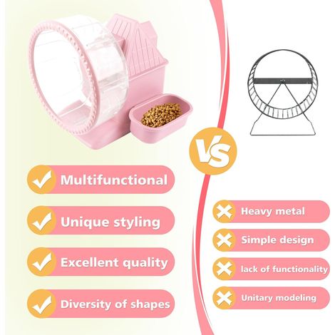 4 in 1 Silent Large Hamster Wheel Multifunctional Hamster Running Wheel ...