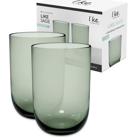 Verre À Long Drink, Ensemble De 2 Pièces, Verre Coloré Vert, Contenance 385 Ml (1/5)
