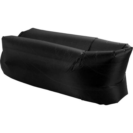Fauteuil gonflable portable et pliable avec sac de rangement pour le camping (noir) (1/5)