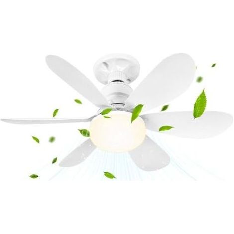 Deckenventilator mit Licht und Fernbedienung, 30W dimmbarer LED-Deckenventilator mit E27-Fassung, Deckenventilator-Kronleuchter für Schlafzimmer, Wohnzimmer, 6 Flügel, 3 Geschwindigkeiten, Timer [Ener (1/5)