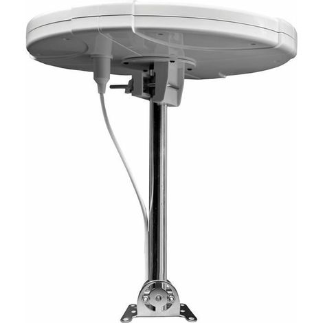 Unispectra Antenne TV numérique active omnidirectionnelle HD pour camping-car, caravane, bateau avec poteau de 450 mm et support212