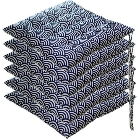 Lot de 6 galettes de Chaise, 40x40 Coussins de Siège Décoration, Coussin de Chaise Coussins de Jardin, Style B (1/4)