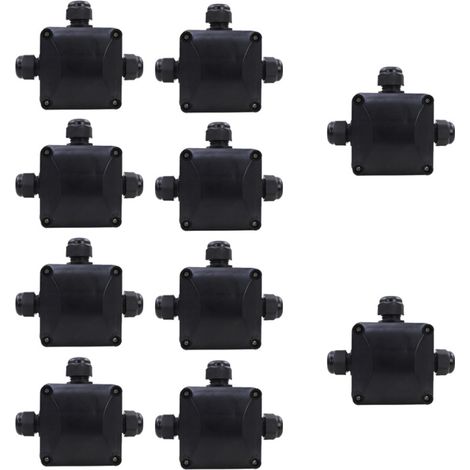 SWANEW 10x Scatola di giunzione stagna IP68 3xPG11 Protezione anticorrosione UV Nero (1/5)