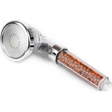 Pommeau de douche filtrant haute pression d\'économie d\'eau transparent - Pluviomètre de pluie / massage / jet (1/4)