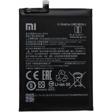 Batterie Xiaomi BN53 Redmi Note 9 Pro M2003J6A1I