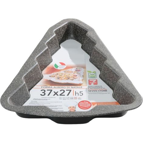 TrAdE Shop Traesio - Stampo Teglia Forma Albero Di Natale 37x27xh5cm Dolci In Alluminio Antiaderente 026269m - (1/2)