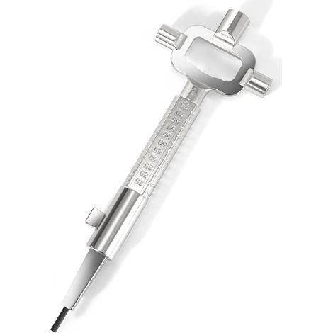 Clé de Construction Universel Clef Carrée en Alliage de Zinc Clé Architecte pour Mesure Ouvrir Porte Fenêtre Armoire Argent 197 x 69 x 17 mm (1/5)