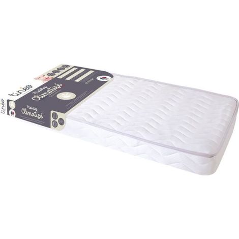 Tineo Matelas Climatique Bébé 60x120x10 cm Blanc