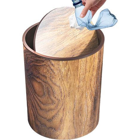 Poubelle Coud Swing Vintage en bois fermée Organisateur de décoratif , cuisine , salle bain , garage