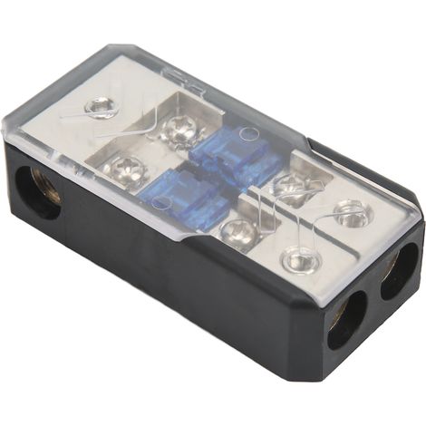 Boîtier porte-fusibles à 2 voies (1 entrée, 2 sorties) 60 A, bloc de distribution électrique universel pour voiture, yacht et amplificateur audio stéréo (1/5)