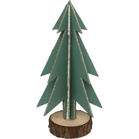 TANNE HOLZ GOLDGRÜN H18CM - Feeric lights & christmas