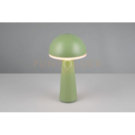 FUNGO LAMPADA DA TAVOLO RICARICABILE PISTACCHIO REGOLAZIONE INTESITA' E TEMPERATURA DI COLORE 3.000K - 4.000K - 6.500K IP 54 H.31CM LED 2W 200lm, 3000+4000+6500K