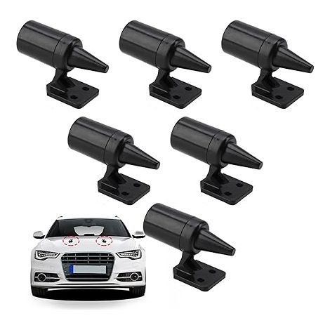 Lntyq Lot de 6 sifflets anti-cerfs pour voiture, sifflets à ultrasons auto-adhésifs pour véhicules, sifflet d'avertissement pour animaux sauvages sur la route, dispositifs anti-cerfs pour voiture, mot (1/5)