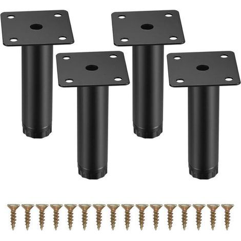Ulisem 4er-Set Möbelfüße, 10 cm/4 Zoll verstellbare Möbelfüße, Metall-Befestigungsfüße für (1/4)