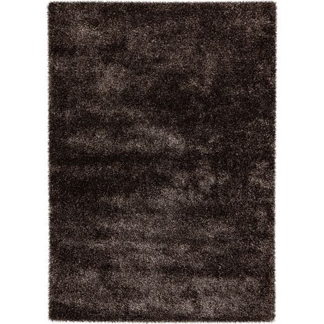 Tapis shaggy anthracite doux et moelleux - Gris anthracite profond uni