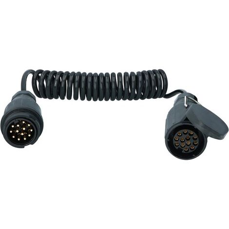 RALLONGE SPIRALE 3 METRES POUR REMORQUE 13 BROCHES MALE/13 BROCHES FEMELLE