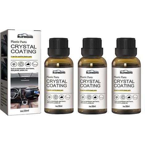 3pcs Rénovateur Plastique Auto Spray Cristal Lustre Protection Revitalisant Garnitures Intérieures Extérieures Voiture Brillant Anti-UV (1/5)
