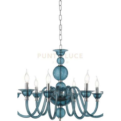 LAMPADARIO TEBE 6 LUCI OTTANIO E CROMO ATTACCO E14 D.70CM