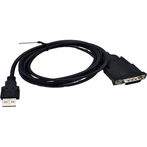 Adaptateur USB 2.0 vers RS232 DB9 - Câble de Programmation PLC - Noir - 1 Pièce (1/2)