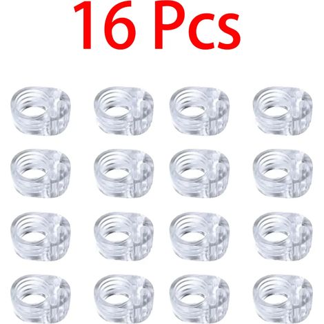 (16 pièces - Anneau simple) Butée de porte - Accessoires de sécurité - Coussinet de poignée de porte en silicone transparent - Amortisseur de choc mural - Protection pour bébé - Maison (1/5)
