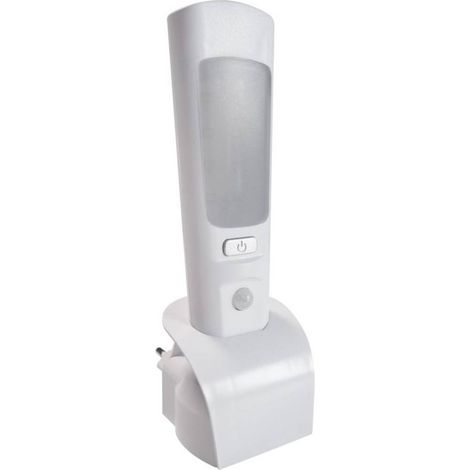 Veilleuse LED 27700012 – Détecteur de mouvement – 17.6 cm hauteur – 10.1 cm largeur – 48 lm blanc lumière du jour – Utilisable comme lampe de poche – Muller Licht
