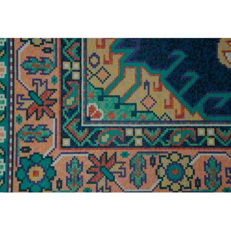 Tapis Salon, Chambre Velours à Poils Doux avec Motifs Marocain Rouge et Bleu 80x120CM- Décoration- Mobilier d'intérieur (1/2)