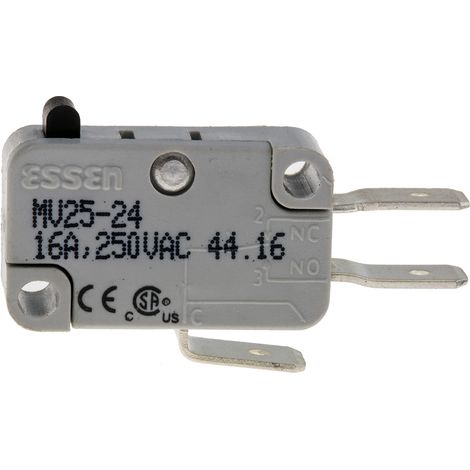 Microrupteur RS PRO à bouton poussoir, 1 RT, 16 A @ 250 V c.a., Connexion rapide 250V c.a. ( Prix pour 1 )