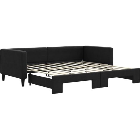 Maison Exclusive - Lit de jour avec lit gigogne noir 90x190 cm tissu